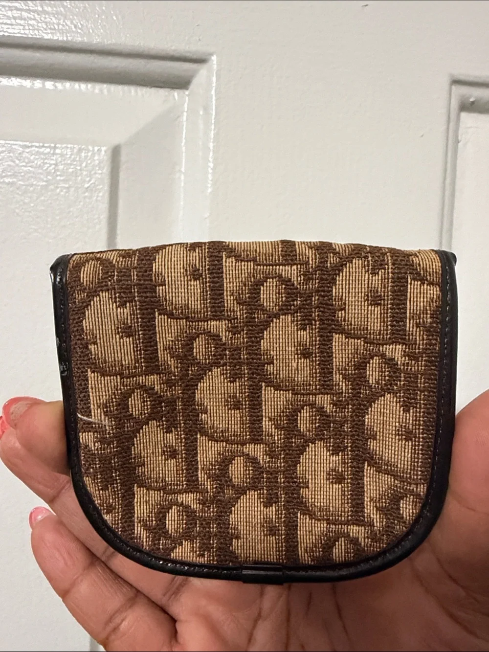 Dior Brown Monogram Foldover Coin Pouch